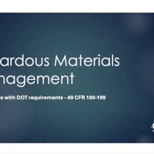 DOT Hazardous Material Training