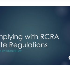 RCRA Hazardous Waste Training